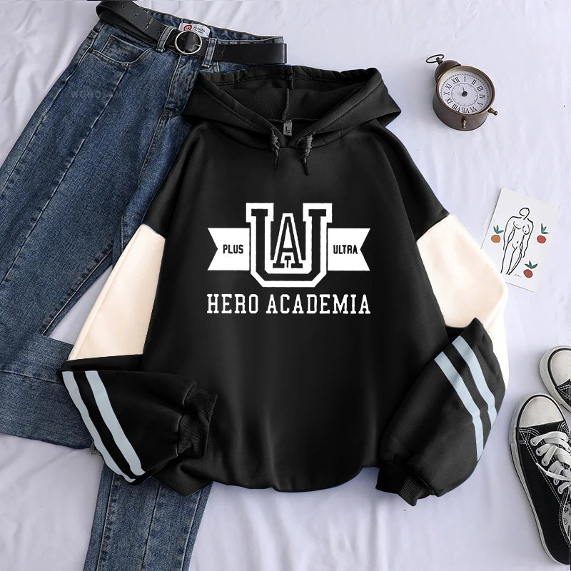 My Hero Academia UA Hoodie – Casual Streetwear Sweatshirt with Kangaroo Pocket & Drawstring