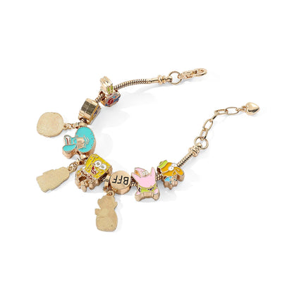 SpongeBob SquarePants Charm Bracelet  – Featuring Squidward Tentacles & Patrick Star BFF Charms