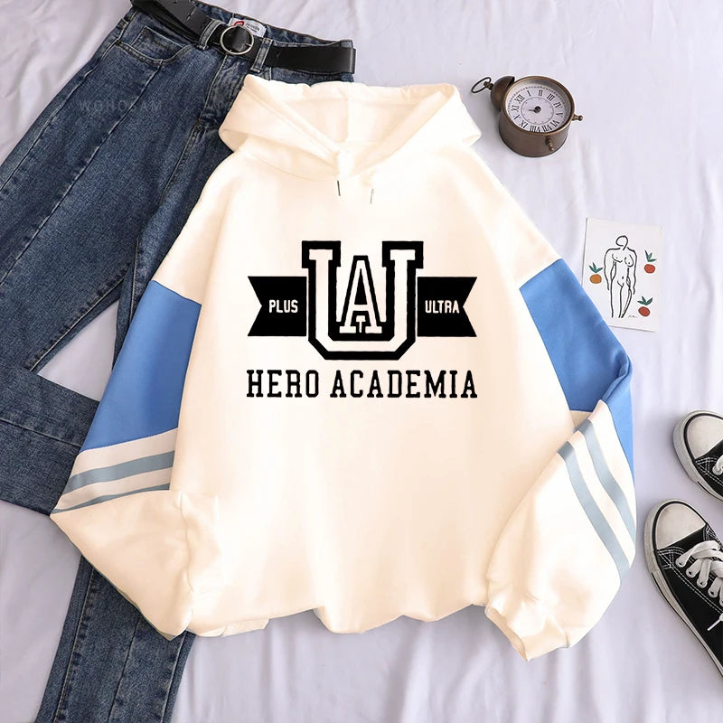 My Hero Academia UA Hoodie – Casual Streetwear Sweatshirt with Kangaroo Pocket & Drawstring