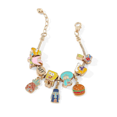 SpongeBob SquarePants Charm Bracelet  – Featuring Squidward Tentacles & Patrick Star BFF Charms