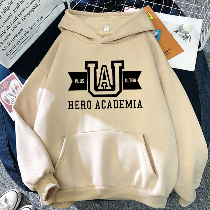 My Hero Academia UA Hoodie – Casual Streetwear Sweatshirt with Kangaroo Pocket & Drawstring