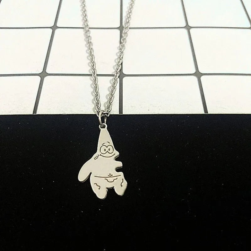 Cute SpongeBob SquarePants & Patrick Star Best Friend Necklace – Couple Pendant Gift for Him & Her