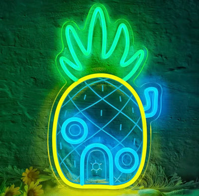 Underwater Pineapple Neon LED Wall Light – Dimmable Ocean Theme Decor for Kids' Rooms & Parties