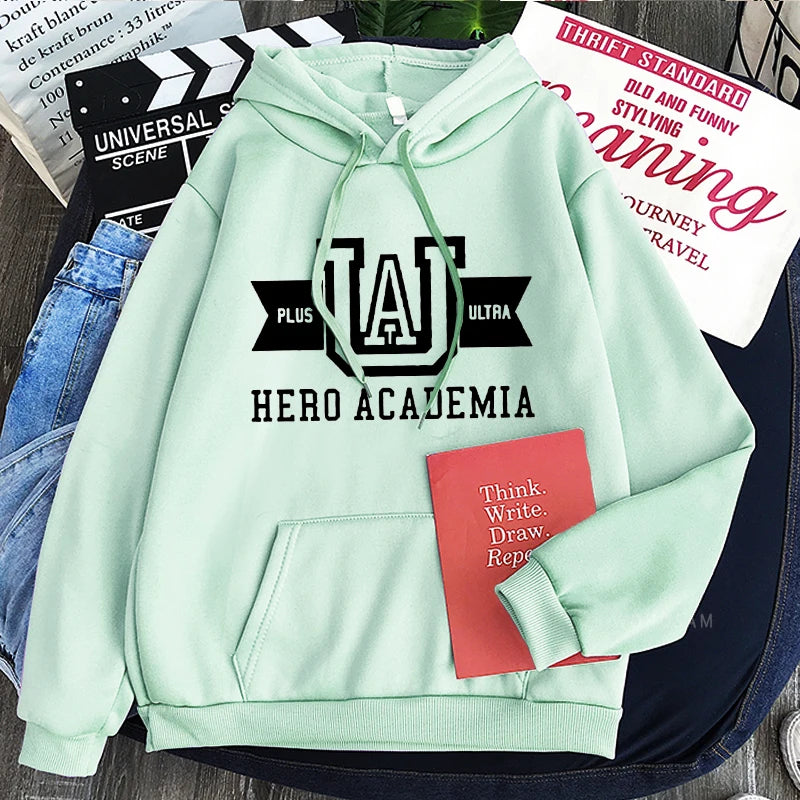 My Hero Academia UA Hoodie – Casual Streetwear Sweatshirt with Kangaroo Pocket & Drawstring