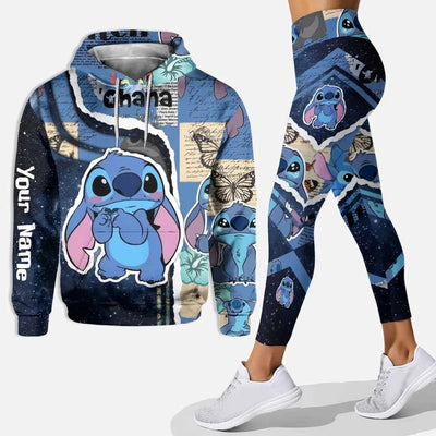 2025 3D Printed Stitch Hoodie & Yoga Pants Set – Disney-Inspired Women's Fashion Sportswear