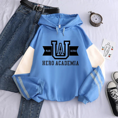 My Hero Academia UA Hoodie – Casual Streetwear Sweatshirt with Kangaroo Pocket & Drawstring