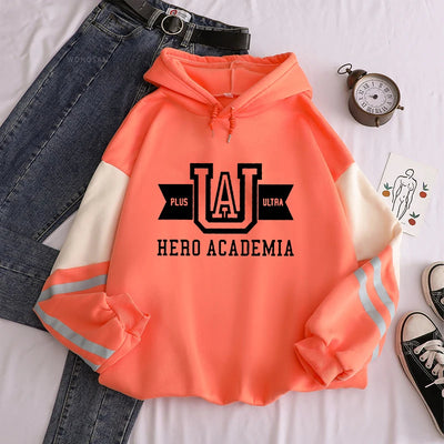 My Hero Academia UA Hoodie – Casual Streetwear Sweatshirt with Kangaroo Pocket & Drawstring