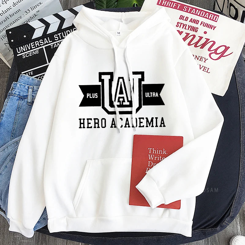 My Hero Academia UA Hoodie – Casual Streetwear Sweatshirt with Kangaroo Pocket & Drawstring