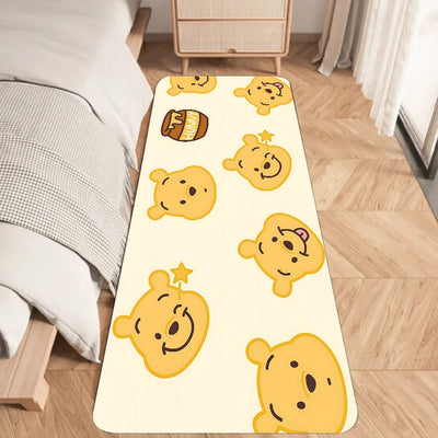 Cute Winnie the Pooh Flannel Doormat – Graphic Printed Floor Mat for Bathroom, Kitchen, and Home Entrance Decor