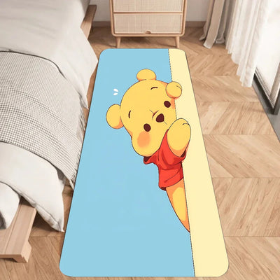 Cute Winnie the Pooh Flannel Doormat – Graphic Printed Floor Mat for Bathroom, Kitchen, and Home Entrance Decor